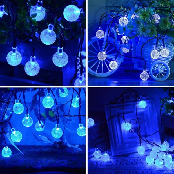 Lollanda Ljusslinga utomhus, ellsbelysning 22 m – 200 LED, Solcellsbelysning - IP65 Vattentät, 8 Lägen, för trädgård, camping och fester