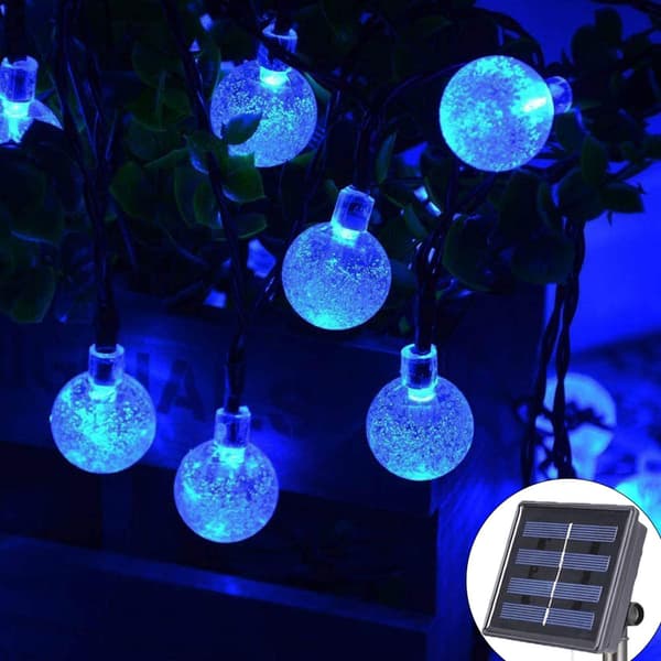Lollanda Ljusslinga utomhus, ellsbelysning 22 m – 200 LED, Solcellsbelysning - IP65 Vattentät, 8 Lägen, för trädgård, camping och fester