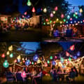 Miniatyrbild 3 av 7: Lollanda Ljusslinga utomhus, ellsbelysning 22 m – 200 LED, Solcellsbelysning - IP65 Vattentät, 8 Lägen, för trädgård, camping och fester