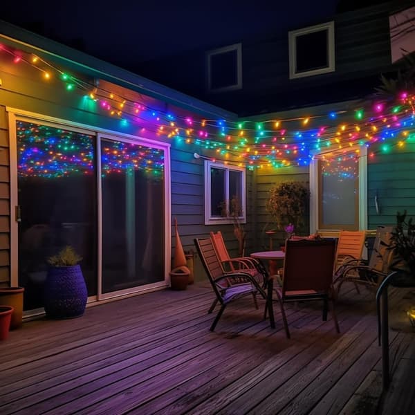 Lollanda Ljusslinga utomhus, ellsbelysning 22 m – 200 LED, Solcellsbelysning - IP65 Vattentät, 8 Lägen, för trädgård, camping och fester