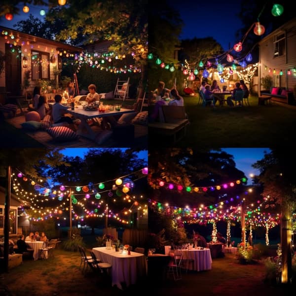 Lollanda Ljusslinga utomhus, ellsbelysning 22 m – 200 LED, Solcellsbelysning - IP65 Vattentät, 8 Lägen, för trädgård, camping och fester
