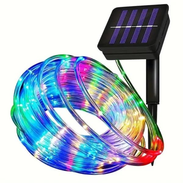 Lollanda aurinkovalo, ulkovaloketju, 50/100/200 LED – lämmin valkoinen/monivärinen, vedenpitävä, puutarhaan, retkeilyyn ja juhliin MultiColor SZ3