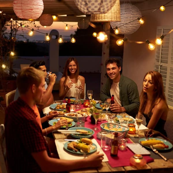 OBOSOE LED String Light Udendørs 30m – Vandtæt String Light med 104 G40 pærer til have og terrasse