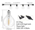 Miniatyrbillede 2 af 8: OBOSOE LED String Light Udendørs 30m – Vandtæt String Light med 104 G40 pærer til have og terrasse