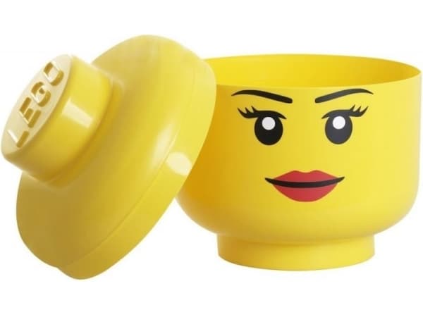 Room Copenhagen LEGO Iconic Storage Head "Girl", storage box (yellow, size L, female)