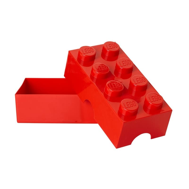 Förvaringslåda/Lunchlåda i form av en LEGO-bit, Röd