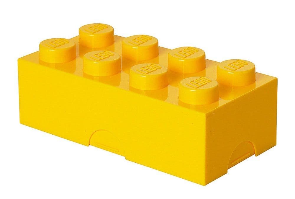 Förvaringslåda/Lunchlåda i form av en LEGO-bit, Gul