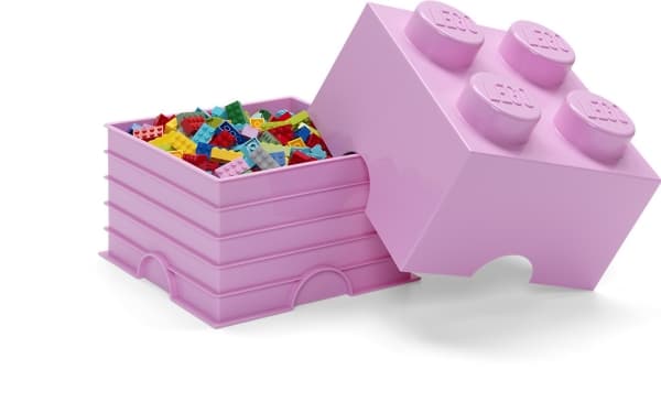 Lego Storage Brick 4 kirkkaan vaaleanpunainen