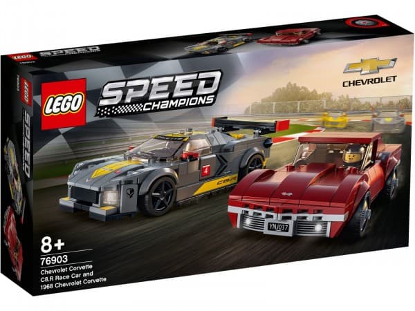 LEGO Speed Champions 76903 Chevrolet Corvette C8.R Race Car and 1968 Chevrolet Corvette