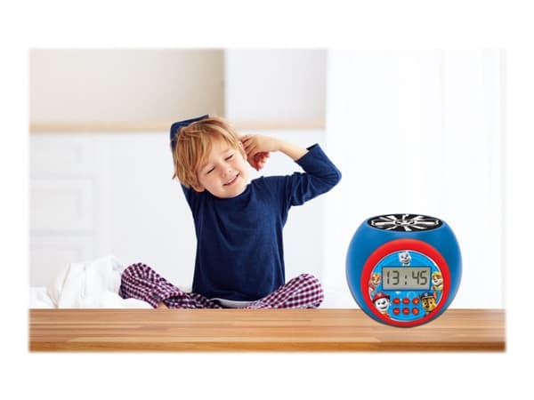 Lexibook Paw Patrol Marshall,Rubble,Chase,Stella and Everest Projector alarm clock with snooze function and alarm function, Digital alarm clock, Paw