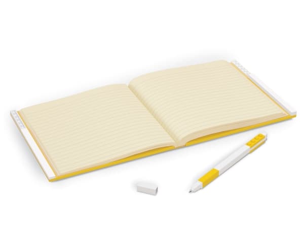 LEGO notesbog med gel pen gul