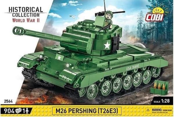 Cobi COBI 2564 historisk samling Andra världskriget stridsvagn M26 Pershing (T26E3) 904 klossar