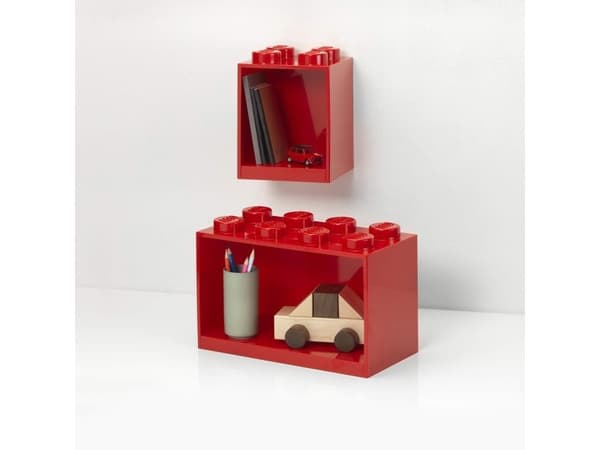 LEGO Brick 4 &amp; 8 hyllyt 2 kpl punainen