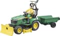 Miniatyrbilde 2 av 5: Brother - bworld John Deere gressklipper, henger + gartner