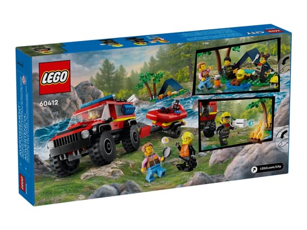 LEGO City 60412 4x4 Brandbil med räddningsbåt
