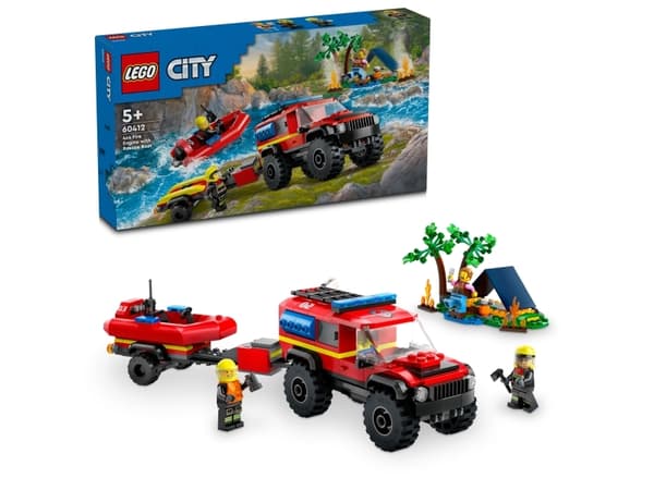 LEGO City 60412 4x4 Brandbil med räddningsbåt