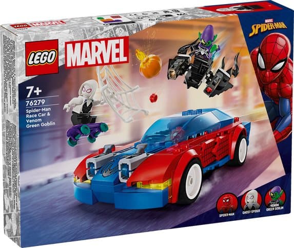 LEGO Super Heroes Spider Mans racerbil och Venom Green Goblin 76279
