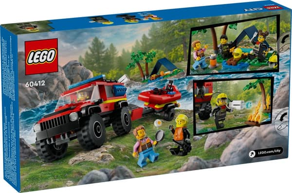 Firehjulsdrevet brannbil med redningsbåt LEGO® City (60412)
