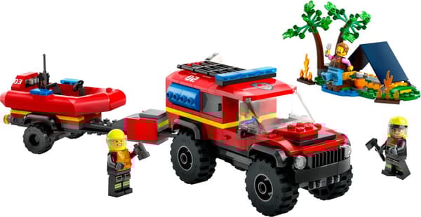 Firehjulsdrevet brannbil med redningsbåt LEGO® City (60412)