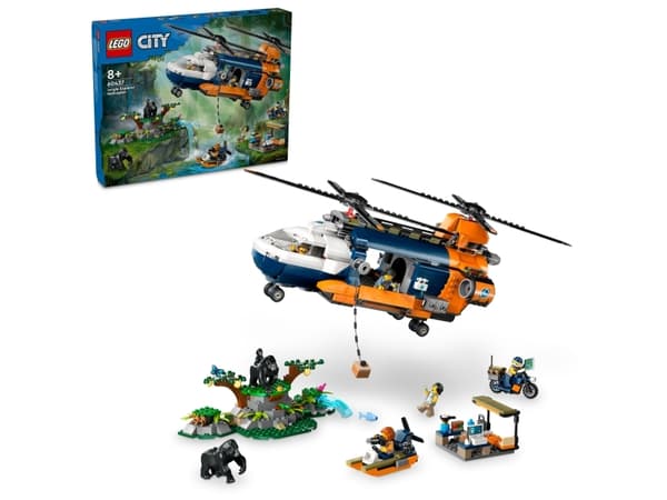 LEGO City 60437 Jungelutforskerens helikopter-baseleir