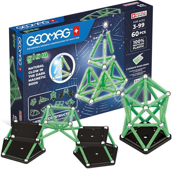 Geomag Glow Recycled magnetisk byggesett, 60 deler