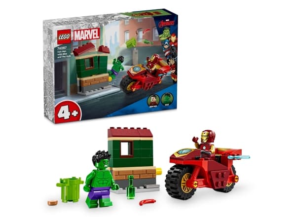 LEGO Super Heroes Marvel 76287 Iron Man med motorcykel och Hulken