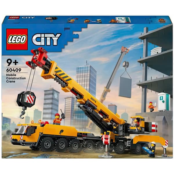 LEGO City Keltainen Rakennusnosturi Setti Jatkettavalla Varrrella ja 4 Minifiguurilla