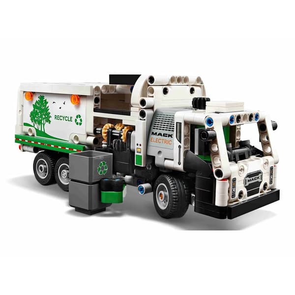 LEGO Technic Mack LR Elektrisk Skraldebil med Bevægbar Laster og Minifigurer