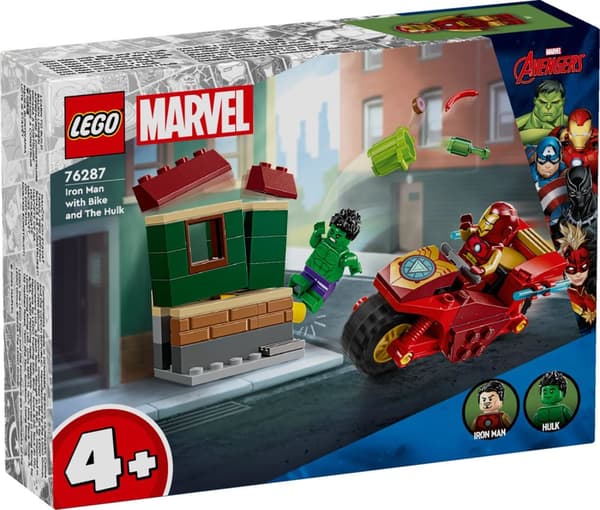 LEGO® Marvel Iron Man med motorcykel och Hulk  76287