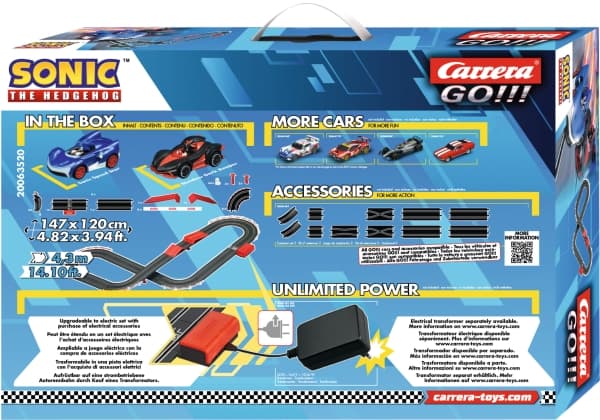 Carrera 20063520, Racingkjøretøy og banesett, Sonic the Hedgehog, 5 år, D, Flerfarget