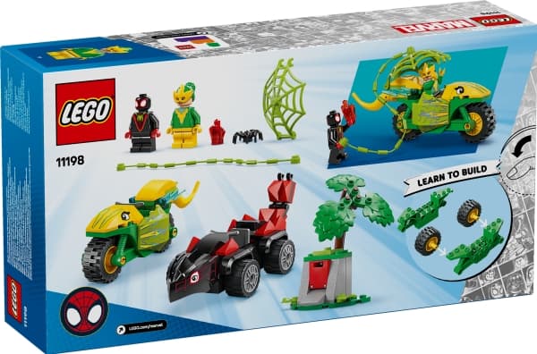 LEGO Spidey 11198 Spin ja Electron dinosaurusajoneuvon takaa-ajo