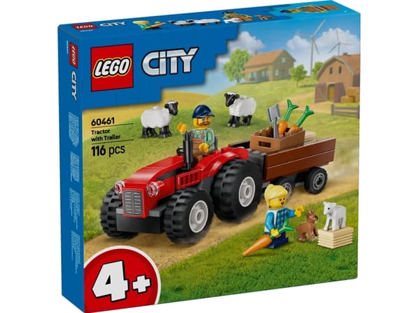 LEGO City 60461 Sett med rød traktor, henger og sau