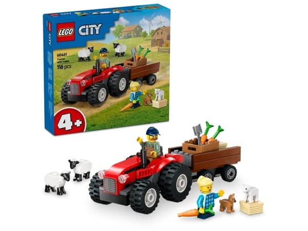 LEGO City 60461 Sett med rød traktor, henger og sau