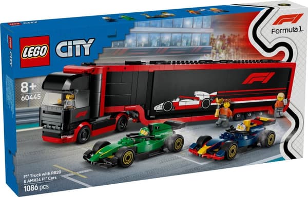 LEGO® City F1® lastbil med RB20 & AMR24 F1® bilar 60445