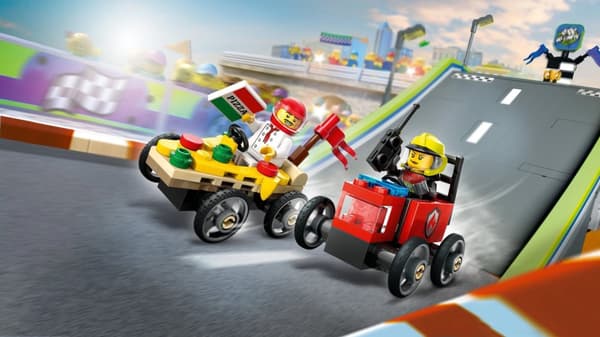 LEGO® City Pizzabil mot brandbil racingpaket 60458