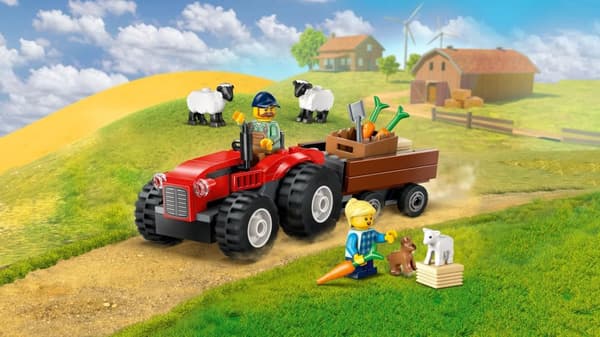 LEGO® City Röd jordbrukstraktor med släp och får 60461