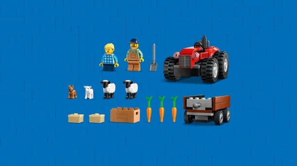 LEGO® City Röd jordbrukstraktor med släp och får 60461