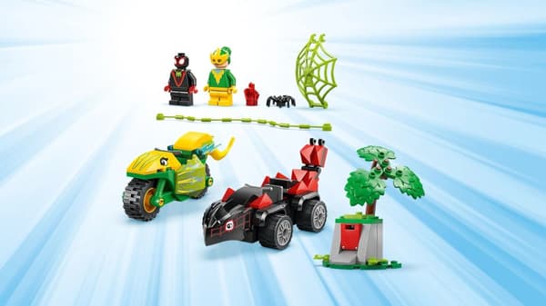 LEGO® Marvel Spins och Electros jakt med dinosauriefordon 11198