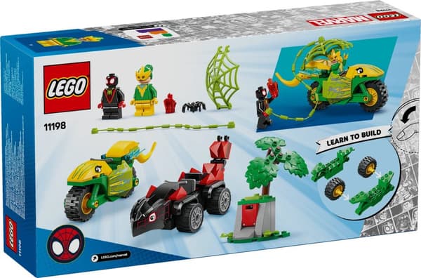 LEGO® Marvel Spins och Electros jakt med dinosauriefordon 11198