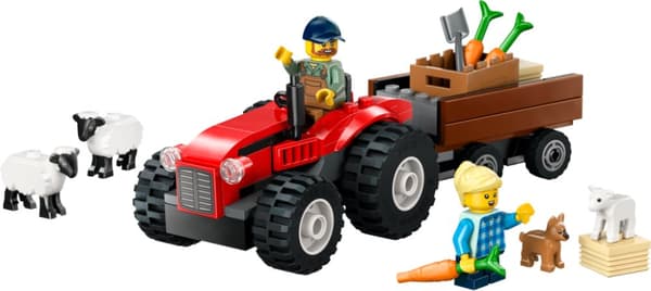 LEGO City 4+ Röd jordbrukstraktor med släp och får 60461