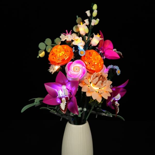Belysning till Botanicals Vacker rosa blombukett 10342 LGK704
