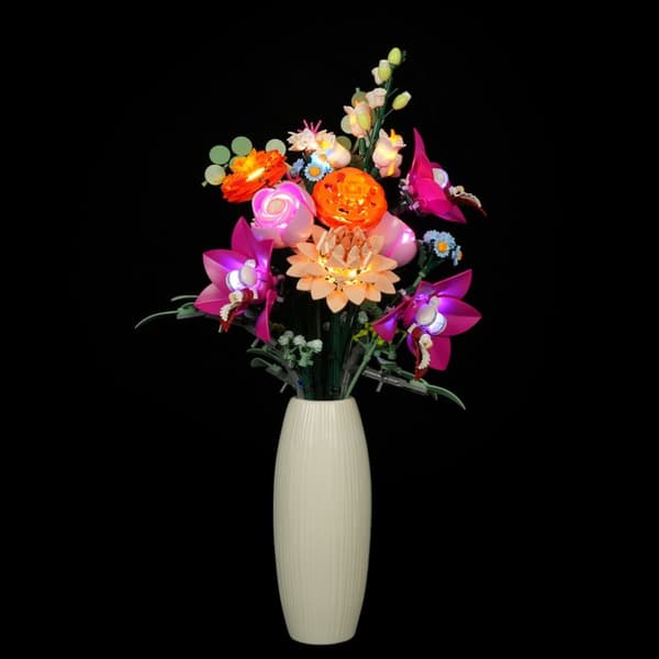 Belysning till Botanicals Vacker rosa blombukett 10342 LGK704