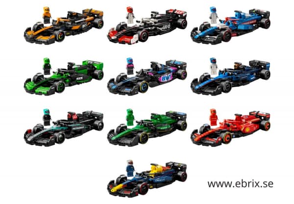 LEGO Ebrix Bundle 10st unika LEGO Speed Champions Fullständig F1-Samling EB-SC1