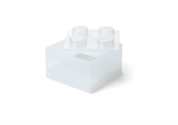 LEGO Genomskinlig glitter klossformad förvaringslåda Vit 40090803