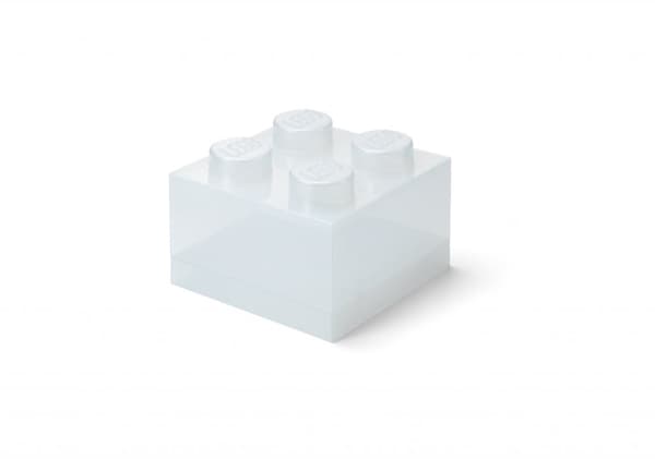 LEGO Genomskinlig glitter klossformad förvaringslåda Vit 40090803