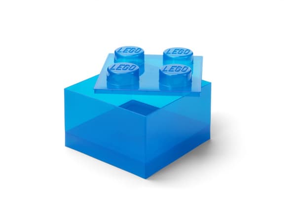 LEGO Genomskinlig klossformad förvaringslåda Blå 40090805