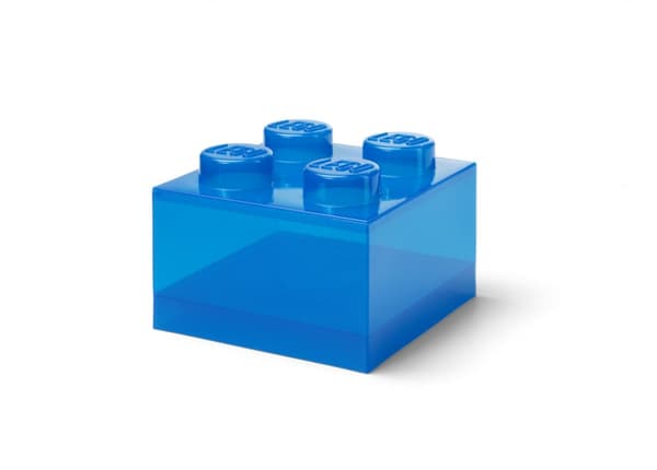 LEGO Genomskinlig klossformad förvaringslåda Blå 40090805