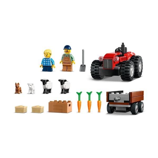 LEGO City - Röd jordbrukstraktor med släp och får