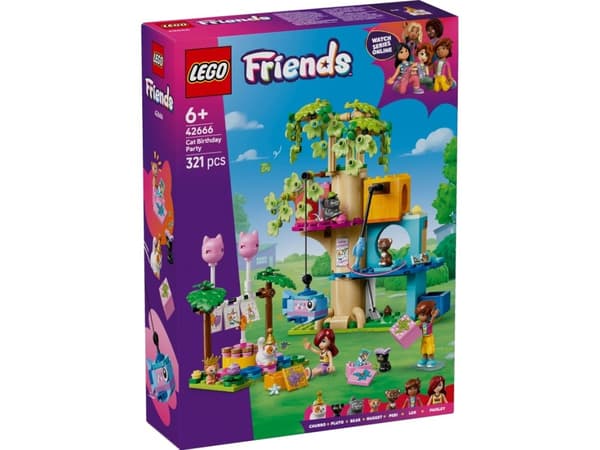 LEGO Friends 42666 Katt i bursdagsselskap og trehytte