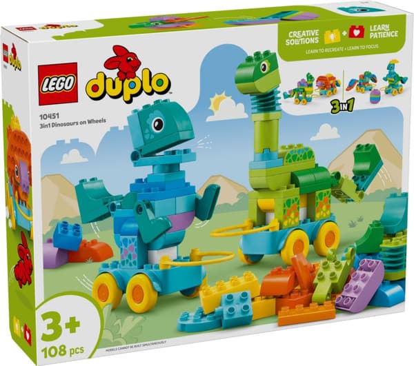 LEGO DUPLO 3 i 1 Dinosaurier på hjul 10451